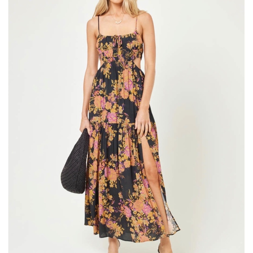L Space Women's Through Thick And Thorns Floral Sandra Maxi Dress Medium NWT